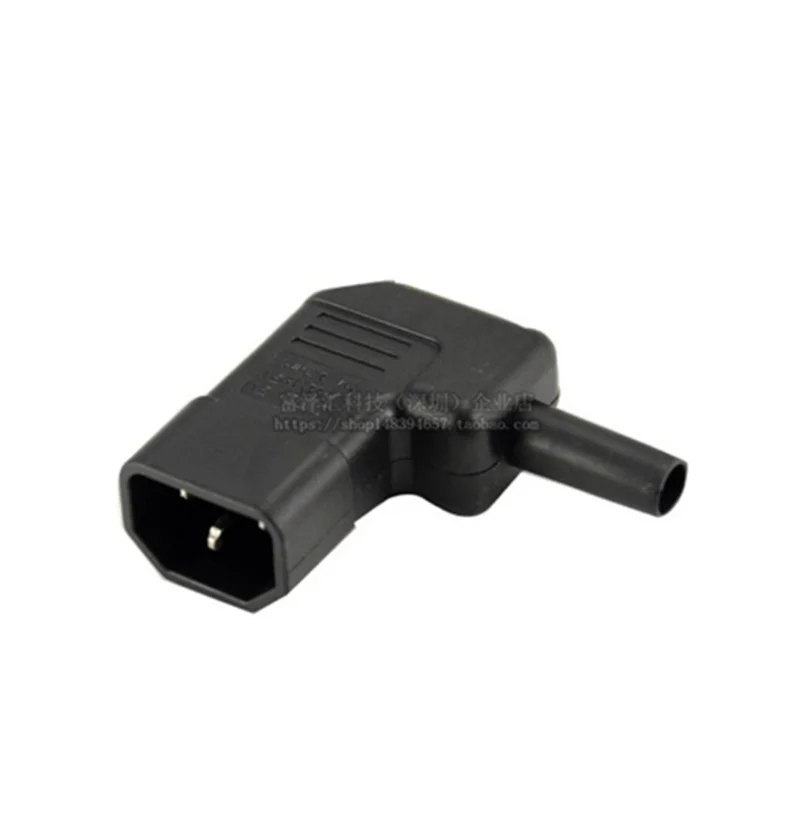 Jcd 1 pçs de alta qualidade iec 320 c14 90 graus ângulo fewirable conector macho plug adaptador aprovação ul