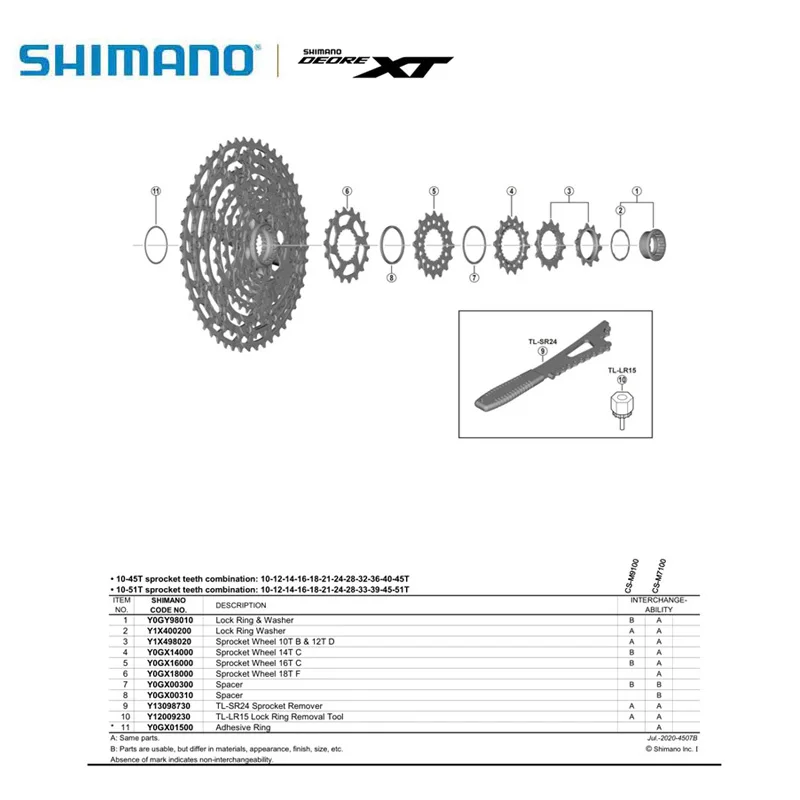 Genuine Shimano XT Deore M8100/M7100/M6100 12 Speed Sprocket Wheel Cassette Cogs 14T/16T/18T Lockring SLX