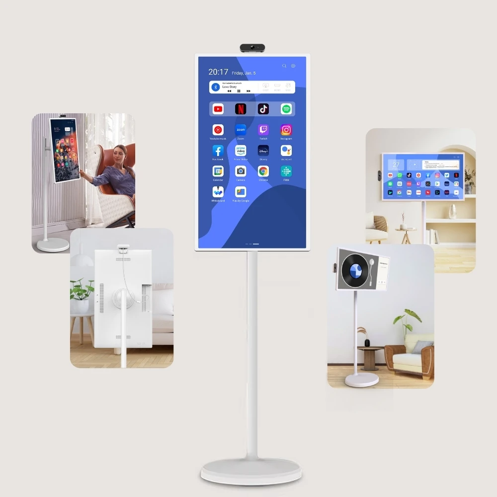 32 Inch In-Cell Touch Screen Smart Interactive Display Android 13 8+128GB White Optional Camera  for Gym Gaming Live Room