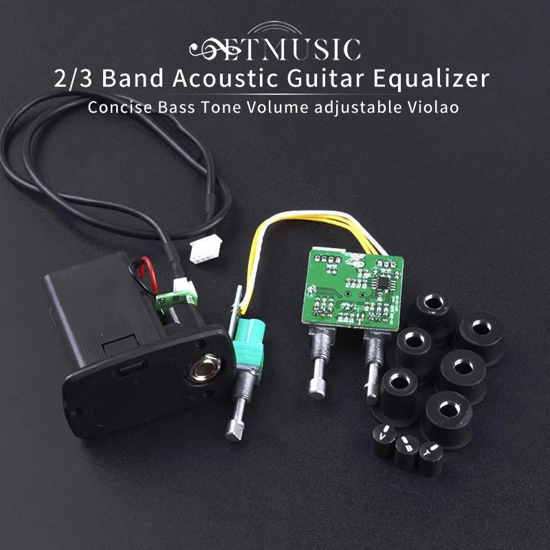 3 Band Acoustic Classical Guitar Equalizer Guitarra EQ Preamp Concise Bass Tone Volume adjustable Violao Pickup