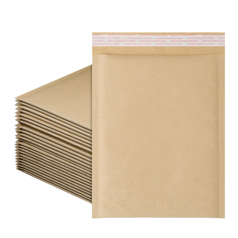 100pcs Kraft Paper Bubble Shipping Envelopes Business Shipping Bags Mailer Bubble Bag Padded Envelope Brown Packaging Pouches