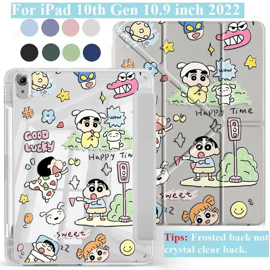 Tablet Case For iPad Mini 6 7 Pro 11th 10th 9th 8th 7th 12.9inch Pro 2025 Air 4 5 M3 M2 M4 11inch Holder Cover Y-Fold Crayon