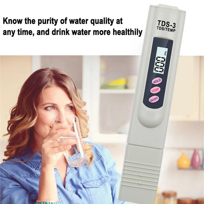 Handheld TDS Digital Water Tester Water Test Pen Water Quality Analysis Meter Water Purity Check 0-9999 ppm Measurement