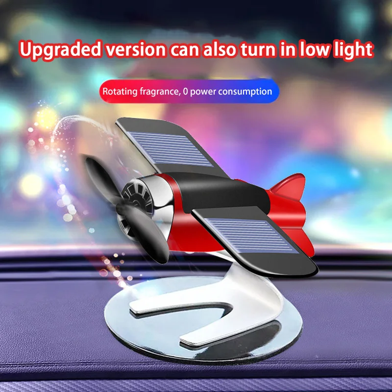 Solar Airplane Creative Men's Car Decoration Car Interior Accessories Desktop Ornament Gift For Woman Man Car Enthusiast 2025