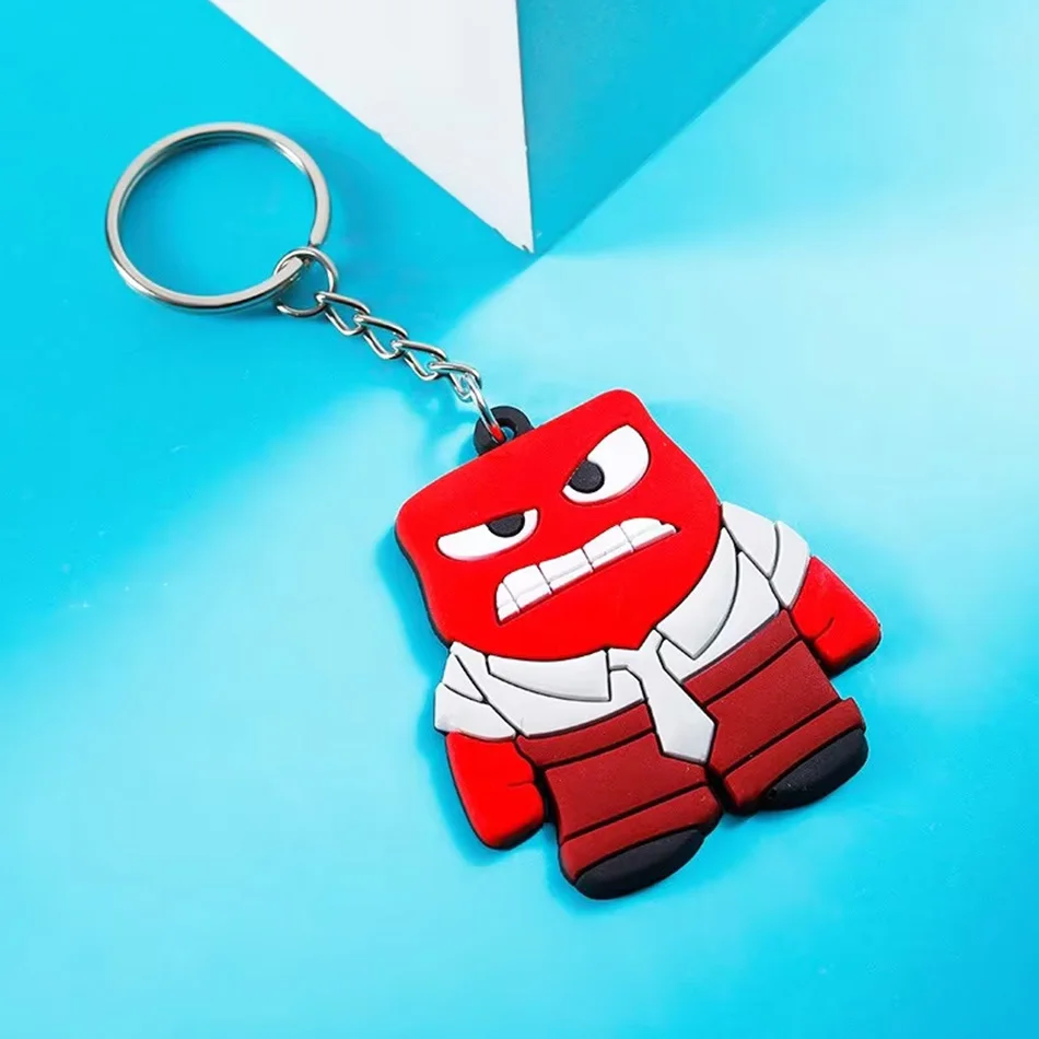 Cartoon Anime Inside Out Disney Series PVC Doll Cars Keychain Pendant for Men and Women's Universal Decorative Product Accessory