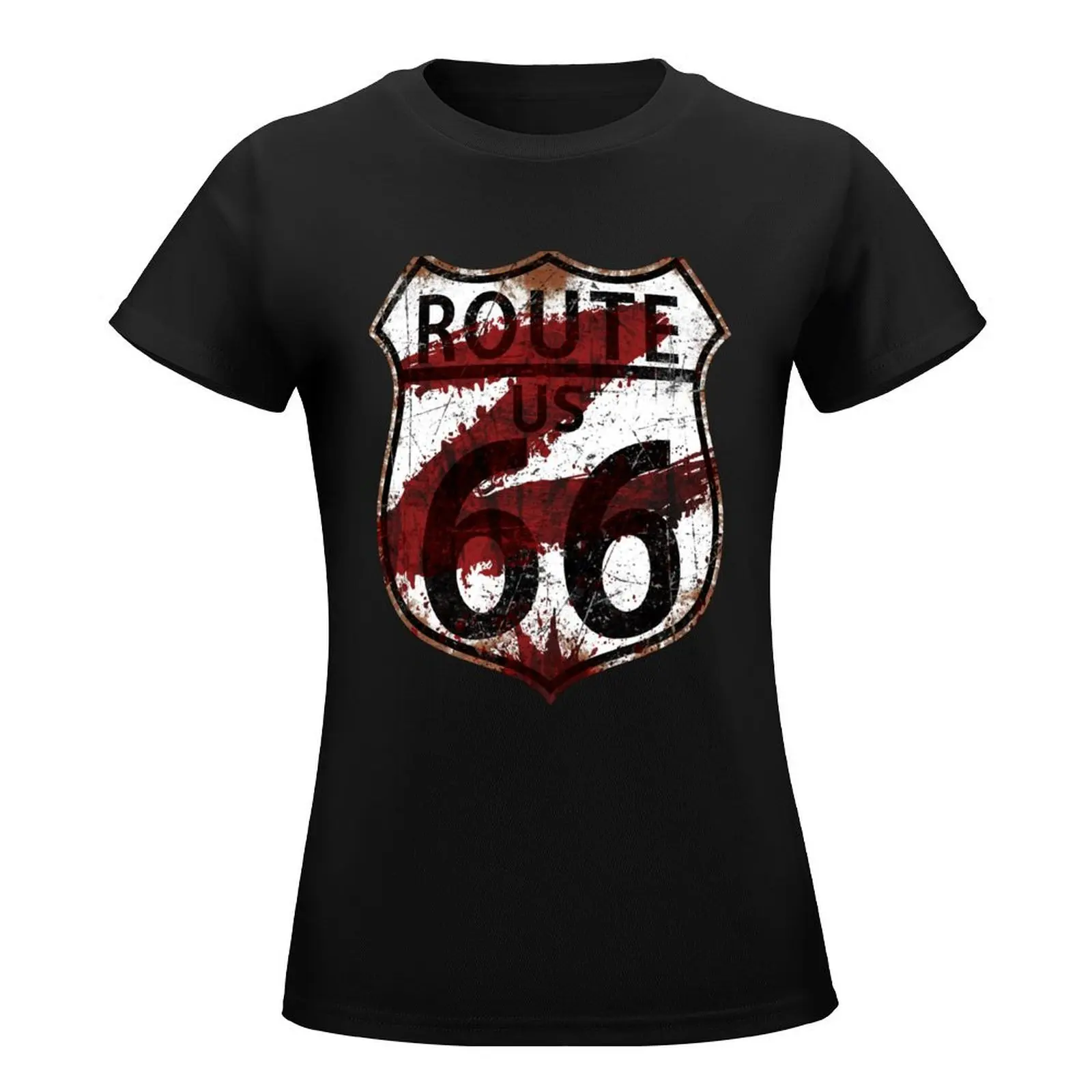 ROUTE 66 Z T-Shirt Aesthetic clothing anime clothes lady clothes Women's summer blouses 2024