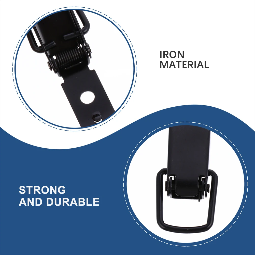 

6 Pcs Stainless Steel Spring Buckle Hook Case Door Mini Tongs Black Cabinet Toggle Latches Durable Spring Loaded Easy Install
