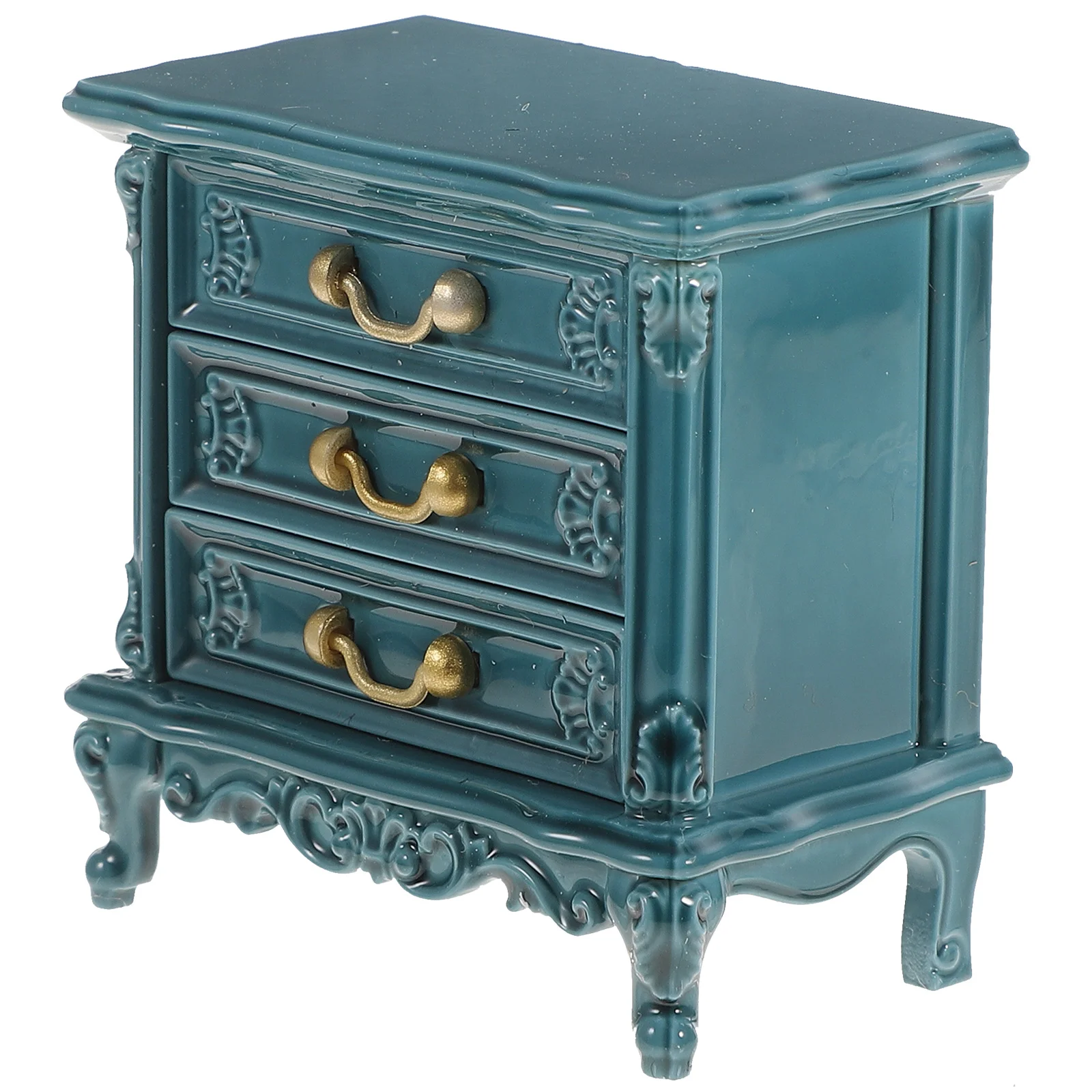 

Vanity Table Mini Chest Toy Miniature House Furniture Lovely Cabinet Blue Children Living Room Tiny