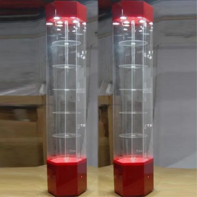 Custom Rotating Acrylic Glass Display Cabinet Stand