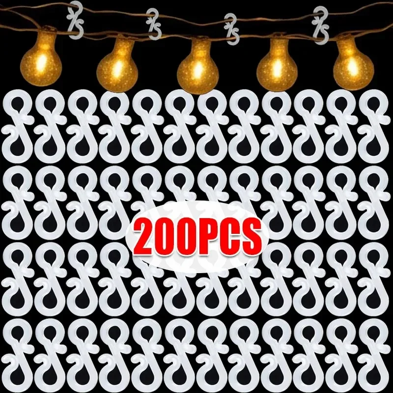 Christmas Ornament S Shaped Hooks Plastic String Light Gutter Hook DIY Outdoor Lights Clips Hanging Hook Holiday Decoration
