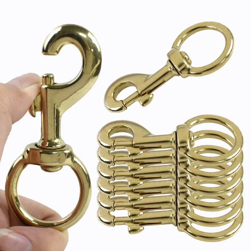 1/2 قطعة حلقة تسلق نحاسية قطب المفاجئة هوك الترباس الزناد كليب الجلود الحرفية حقيبة حزام أجزاء كلب المقود المشبك تسخير اكسسوارات #1