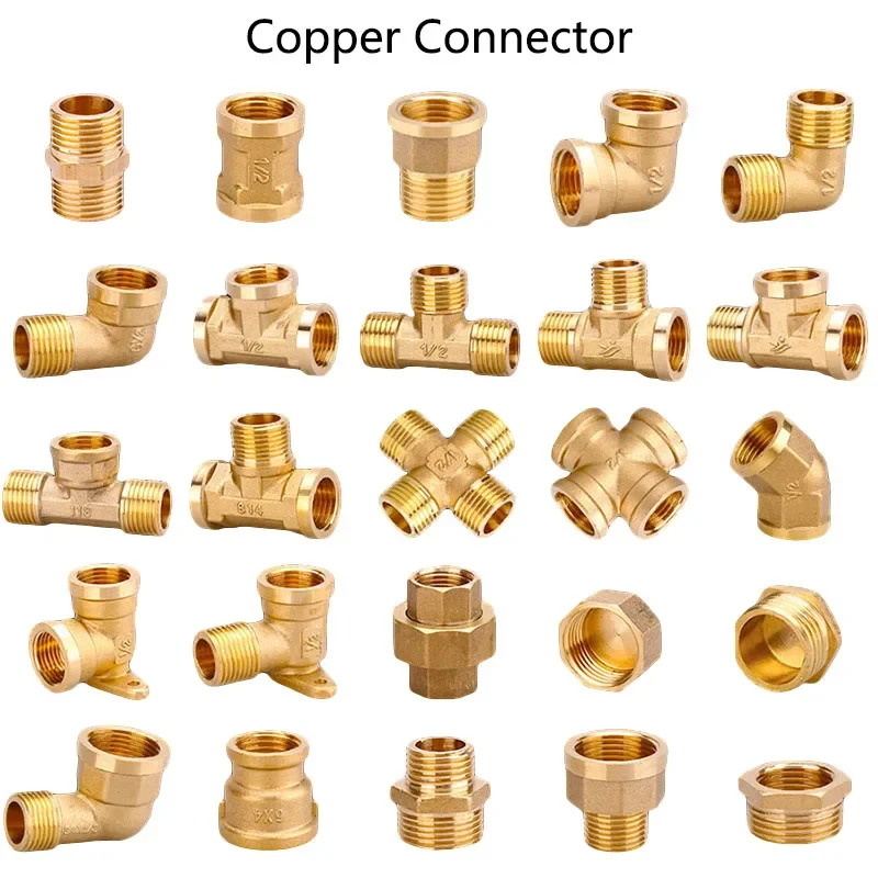 

1Pcs Male Thread Oil Gas Copper Connector Elbow 90 Deg 45 Deg 1/2" 3/4"1" Equal Reduced Adapt Water Pipe Plumbing Fittings