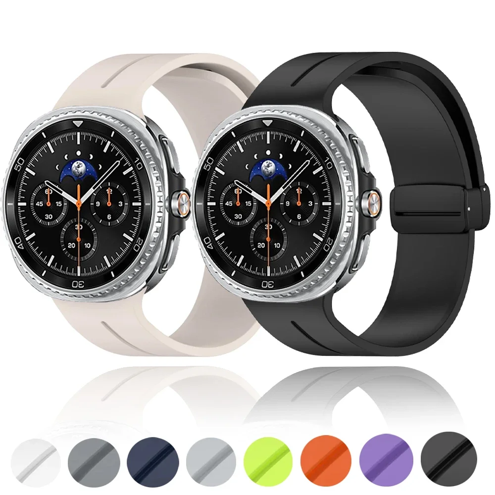 シリコンストラップ Samsung Galaxy Watch 8 40mm 44mm/8 Classic 46mm用 マグネット式ブレスレット リストバンド Samsung Galaxy Watch 8バンド用