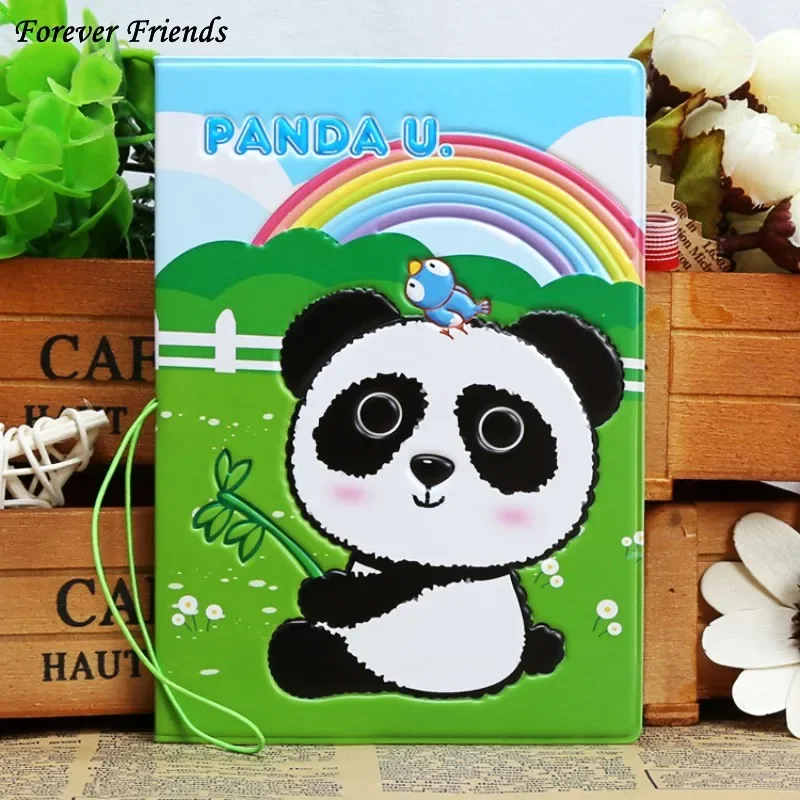 

Panda Stamps Letter Envelope Card Holder Passport Cover PVC Leather 3D Design Business Card Bag Passport Holder for abroad