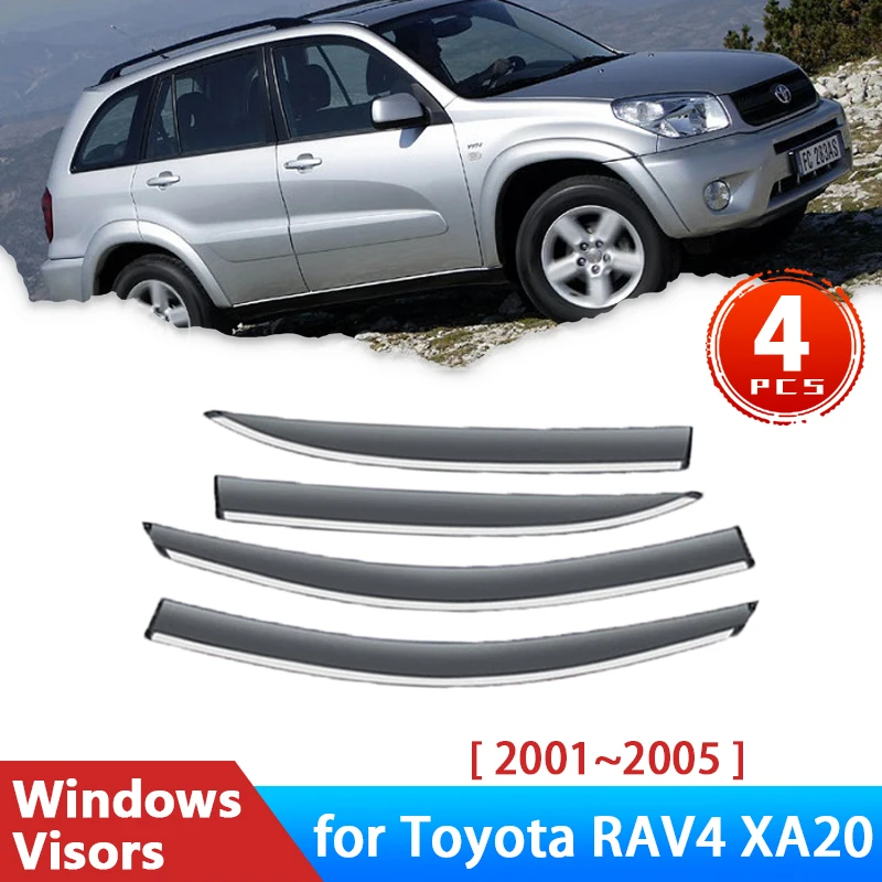 

Car Side Windows Visors for Toyota RAV4 2003 RAV 4 XA20 2005 2004 2002 2001 Accessories Deflectors Rain Eyebrow Guards Sun Visor