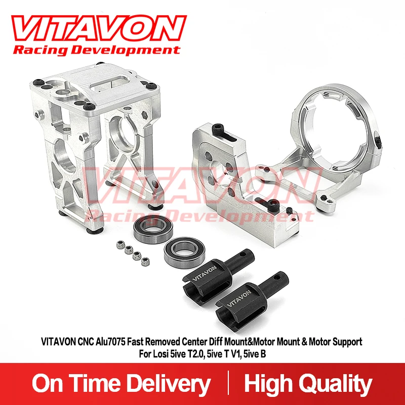 VITAVON CNC Alu7075 Fast Removed Center Diff Mount&Motor Mount & Motor Support For Losi 5ive T2.0, 5ive T V1, 5ive B