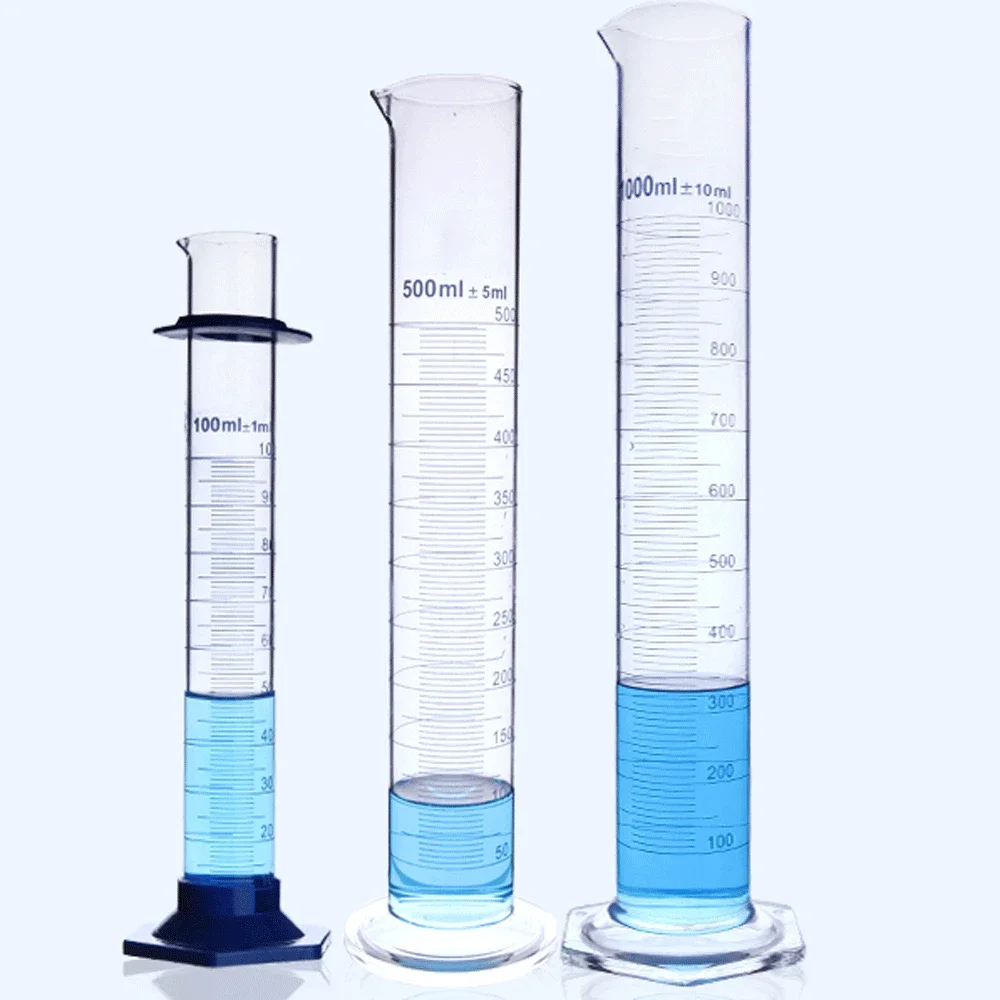 5/10/25/50/100-2000ml Borosilicate Graduated Glass Measuring Cylinder Labrotary Glassware Chemical Experiment