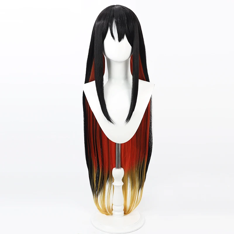 باروكة نيكي-إلهة النصر موران تأثيري ، باروكات طويلة مستقيمة ، مقاومة للحرارة ، الشعر الاصطناعي ، زي الهالوين ، لعب الأدوار في الحفلة