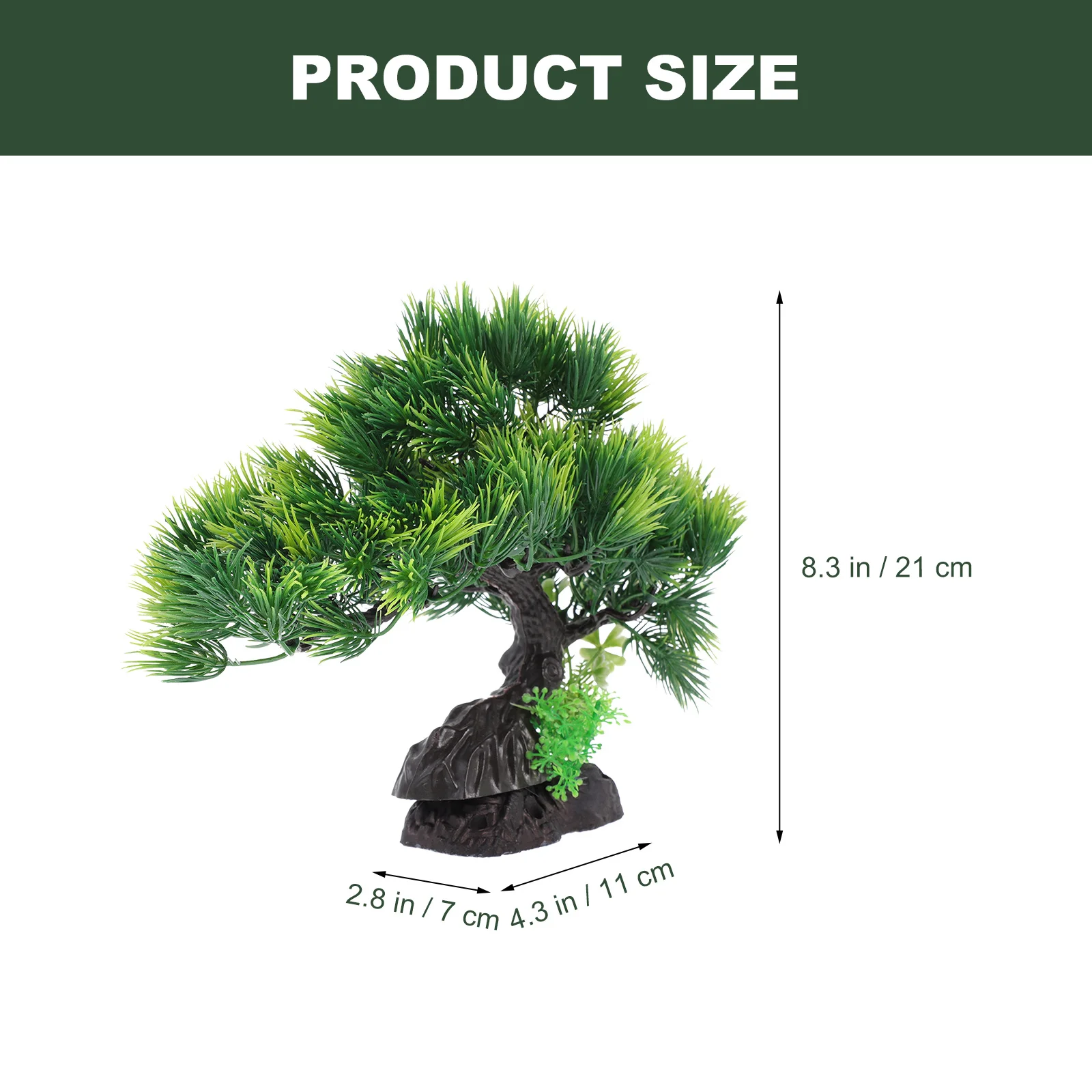 

1Set Simulation Pine Tree Decor Resin Aquarium Ornament Lifelike Fish Tank Decoration Enhance Visual Appeal Nature Look