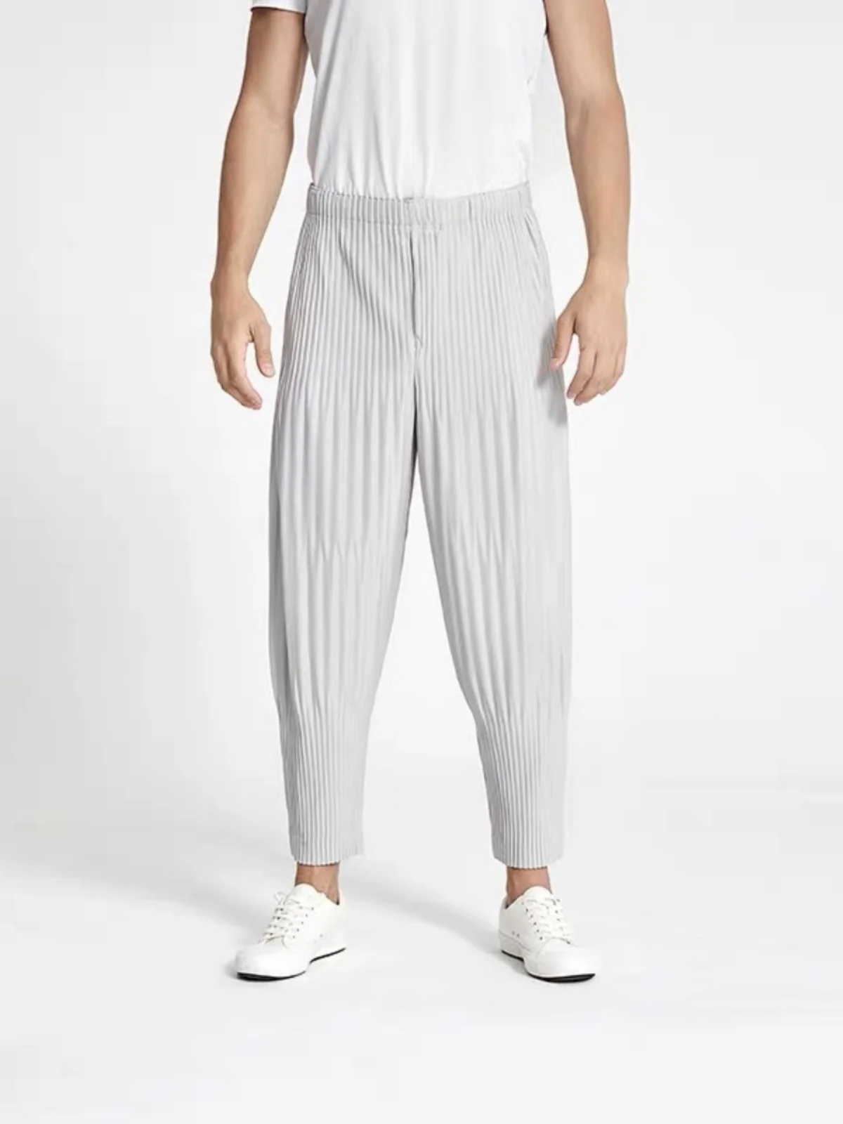 Pantaloni larghi Pantaloni Harlan estivi in poliestere Leggings larghi a pieghe Lanterna Nove punti Sle giapponese JF5 Casual Faion