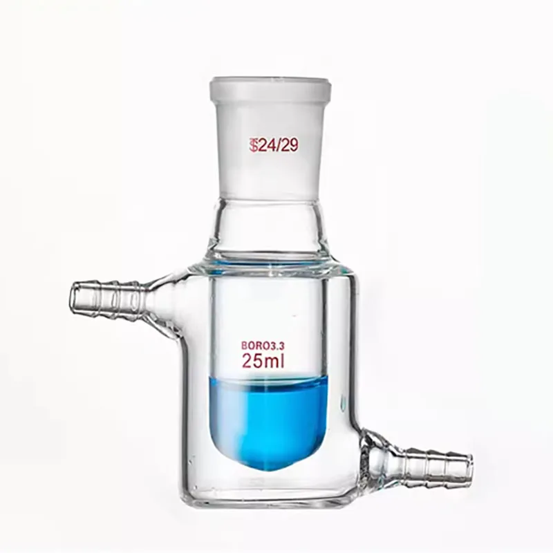 Single-port double-layer jacketed reactor high temperature resistant laboratory double-layer jacketed glass with scale