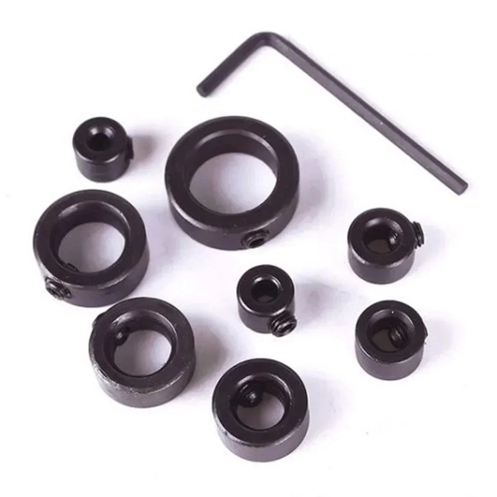 Drill Stoper Collar Set Stop Bit Ring Shaft Limit Metric Lock Steel Press Depth Ajustable Positioner Hole Guide Woodwork Tool