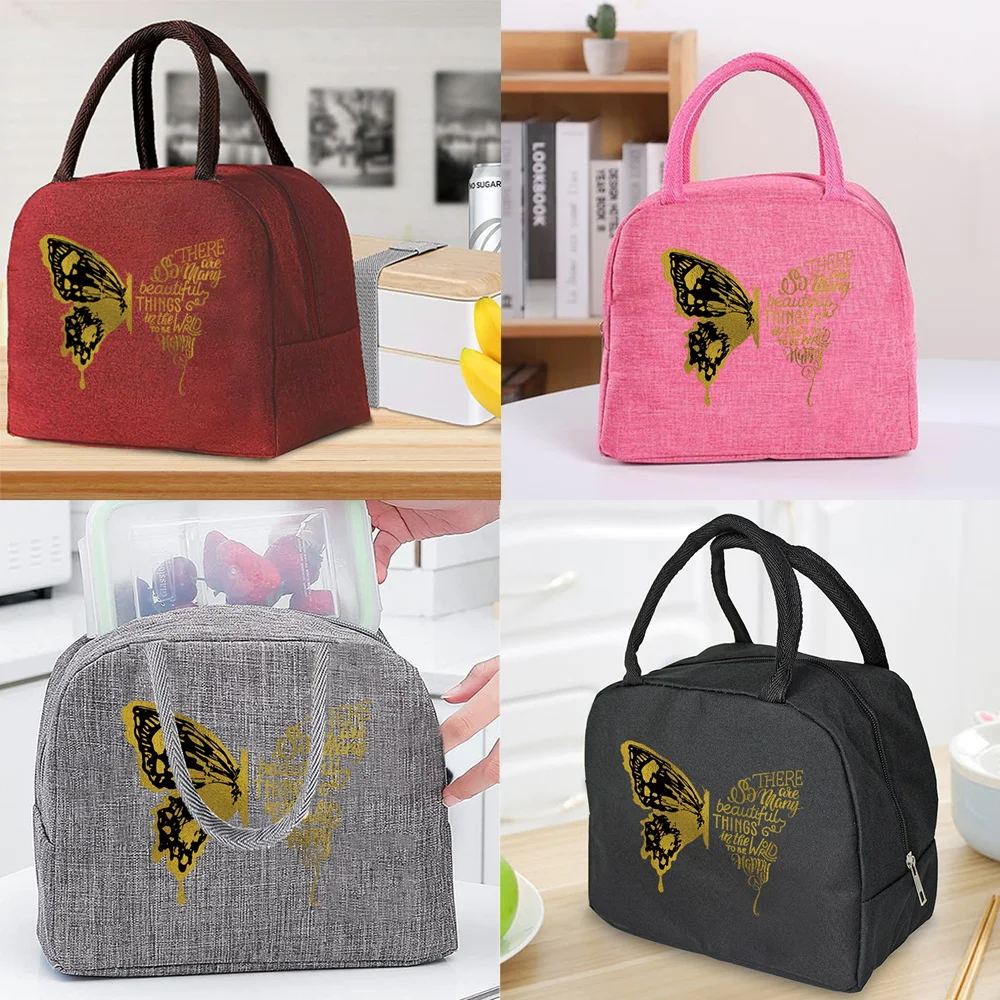 

Insulated Lunch Bag Portable Thermal Food Picnic Trend English Pattern Handbags Box for Women Kids Cooler Lunch Bags for Work