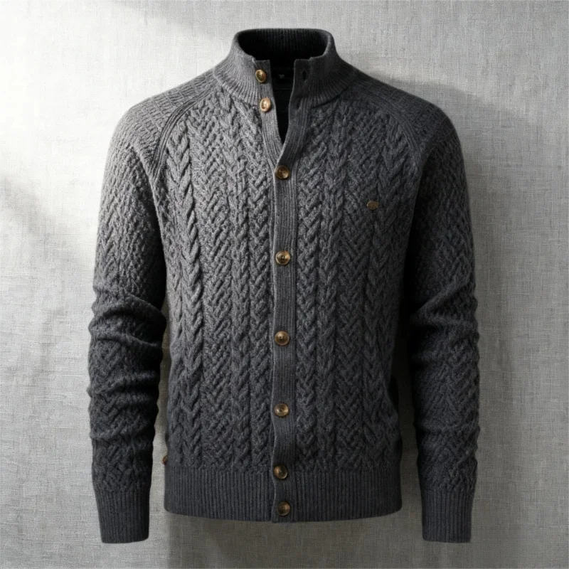 سترة صوف ميرينو للرجال - سترة كاجوال ضيقة مناسبة للعمل لمجموعة الخريف والشتاء (صنع في إيطاليا)