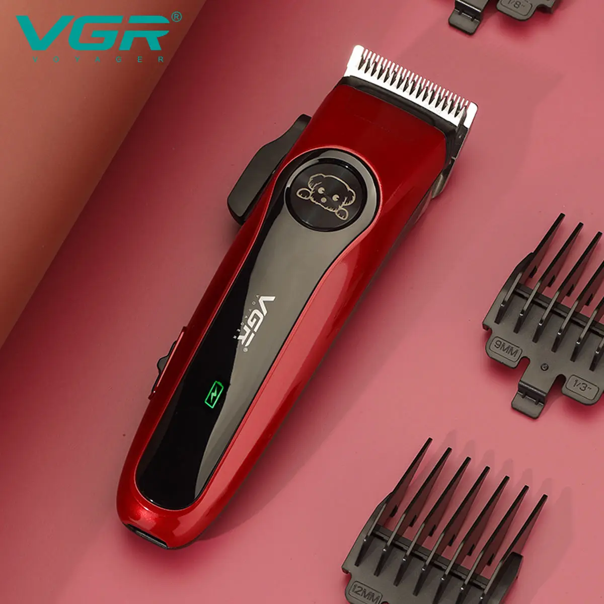 VGR 202 High Quality Powerful Cut Machine Rechargeable Professional Electric Dog Hair Clipper Cordless Pet Hair Trimmer