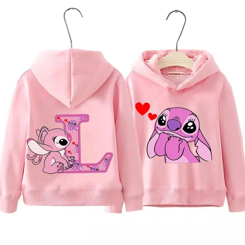 الخريف الكرتون ديزني ليلو غرزة رسالة A-Z طباعة الأطفال هوديس عارضة أزياء دافئة لطيف الفتيات بلوزات الاطفال الملابس #5