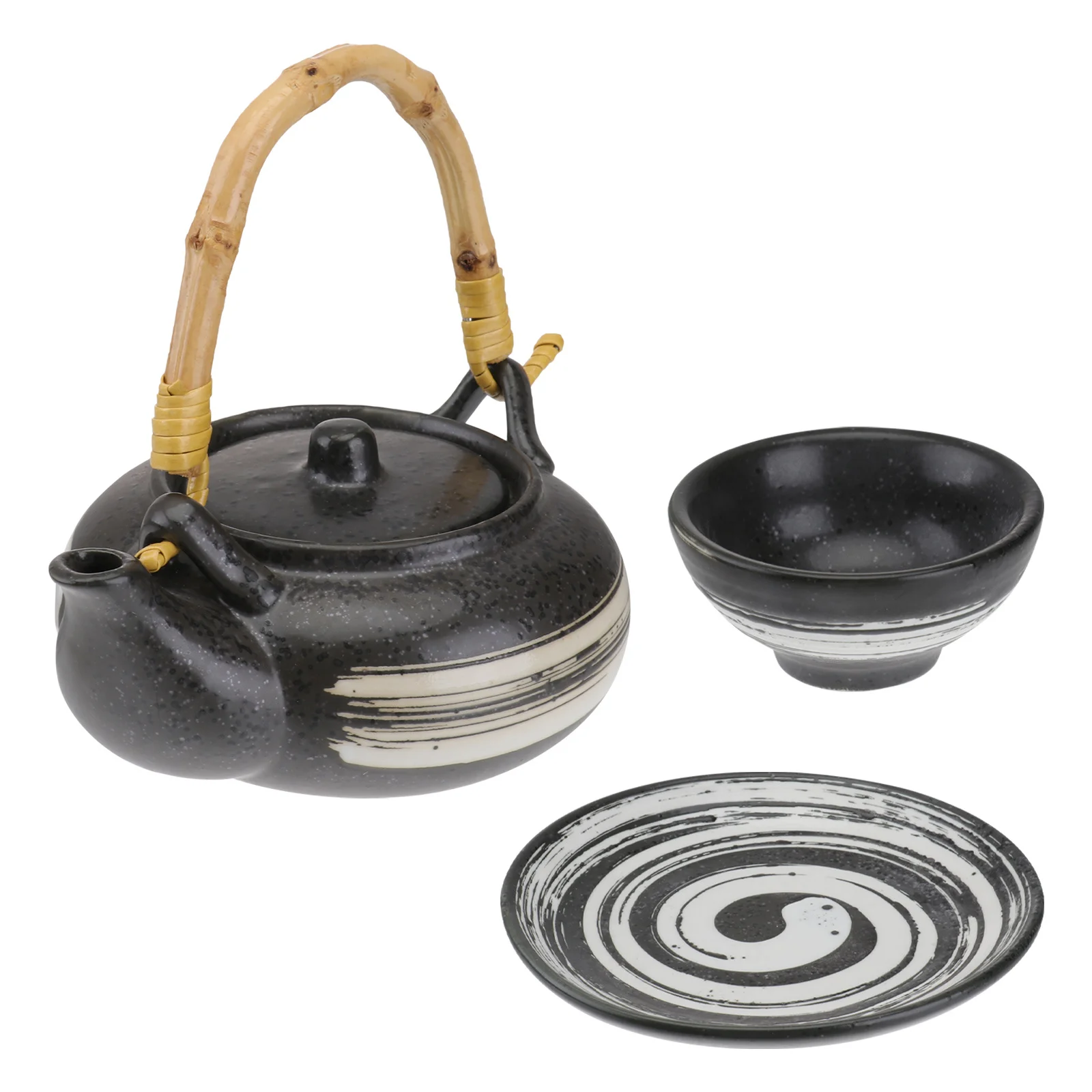 1 مجموعة 1 مجموعة السيراميك المأكولات البحرية إناء للحساء الرجعية تصميم سطح أملس سهلة نظيفة العملي براد شاي مجموعة أدوات المائدة المطبخ توريد المنزل #6