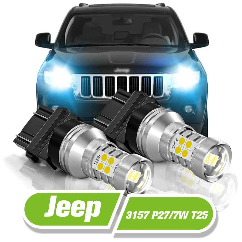 

For Jeep Grand Cherokee 2011 2012 2013 LED Daytime Running Light 3157 P27/7W T25 2pcs DRL Accessories