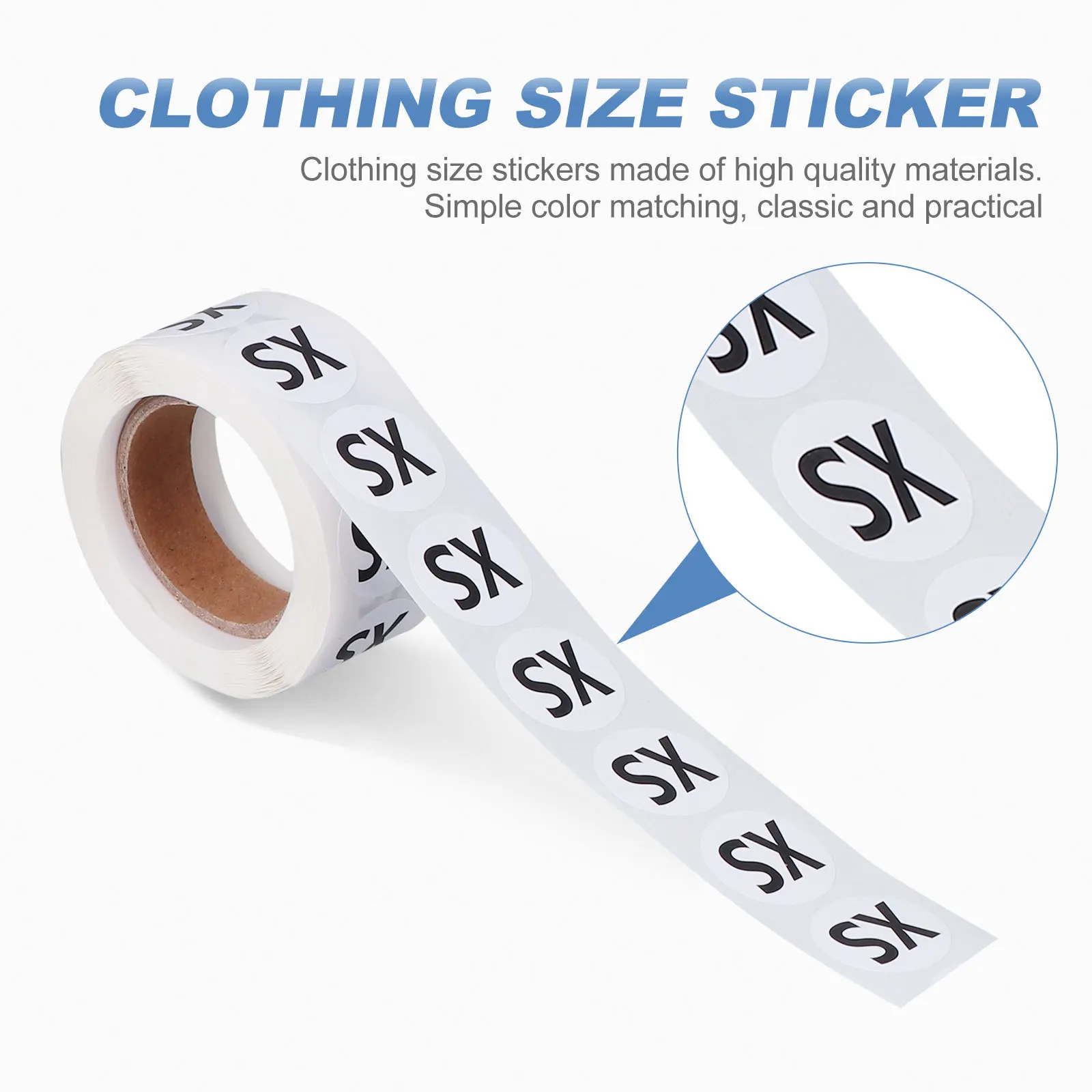 

2 Roll Clothing Size Sticker Multi-Functional Round Self-Adhesive Label for Easy Size Identification on Gloves Hats