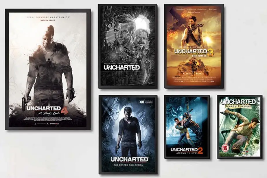 Uncharted 1 2 3 4 Movie Game Print Art Canvas Poster For Living Room Decor Home Wall Picture
