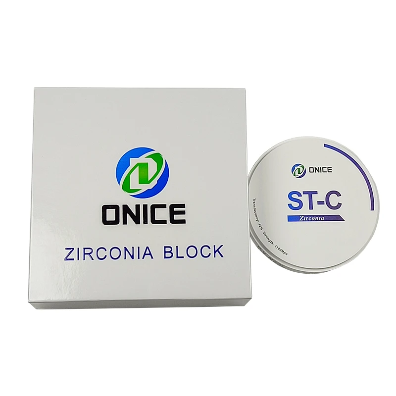 ONICE Dental Lab Ceramic Block Cad Cam Zirconia Blocks ST-C Dentistry Zirconia Milling Discs 98mm*12-30mm for Crowns & Bridges