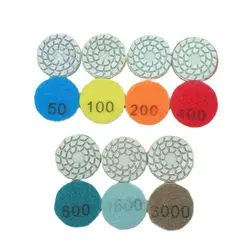 8 pçs/set 40mm diamante molhado almofada de polimento ferramentas abrasivas para moagem mármore granito piso concreto pedra moagem polonês molhado