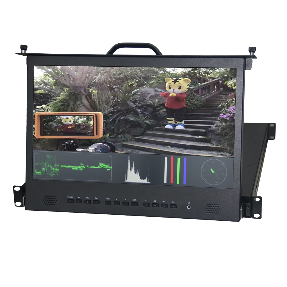 For Lilliput RM-1730S 17.3 Inch Pull-Out Rackmount LCD Monitor New 3G-SDI/HDMI/DVI/LAN Interface SDI/HDMI Cross Conversion Deskt