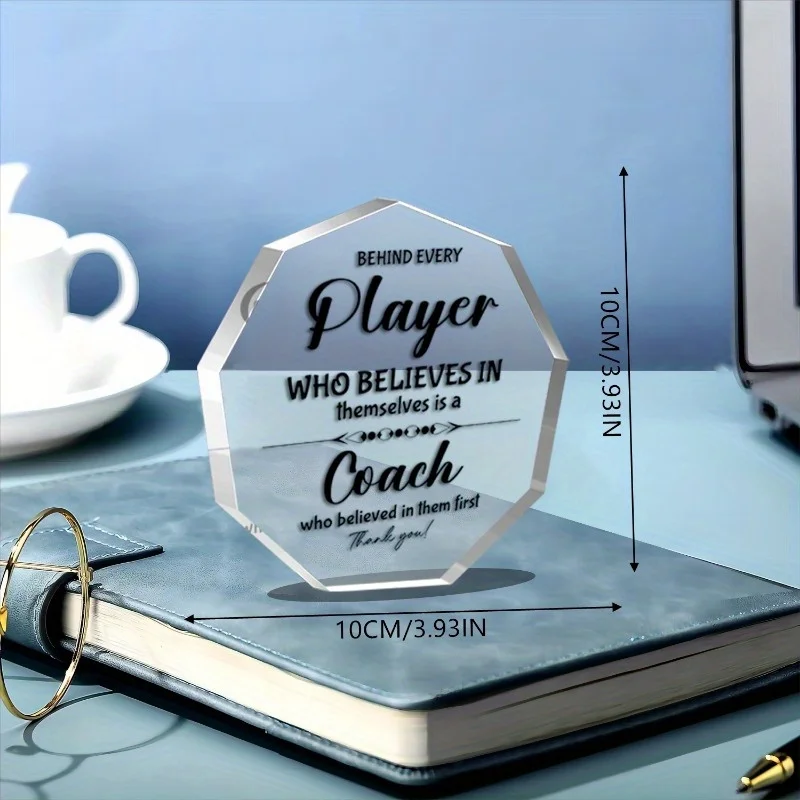 Coach’s Acrylic Table Decoration – Cute Thank You & Appreciation Gift, Perfect for Baseball/Basketball/Soccer/Hockey Coaches