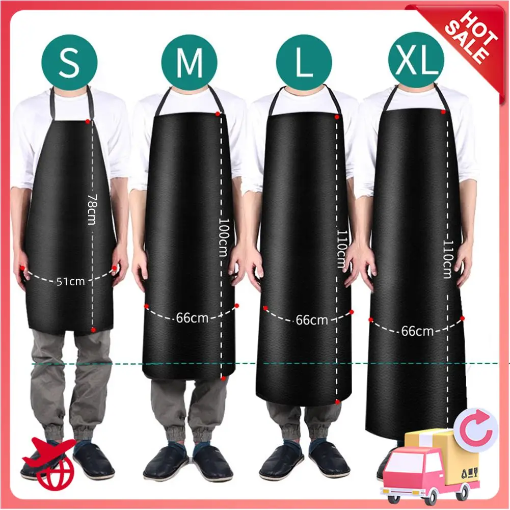 PVC Leather Apron Waterproof Oilproof Heavy Duty Apron For Kitchen Cleaner Thermal Insulation Wear Electric Welding Aprons