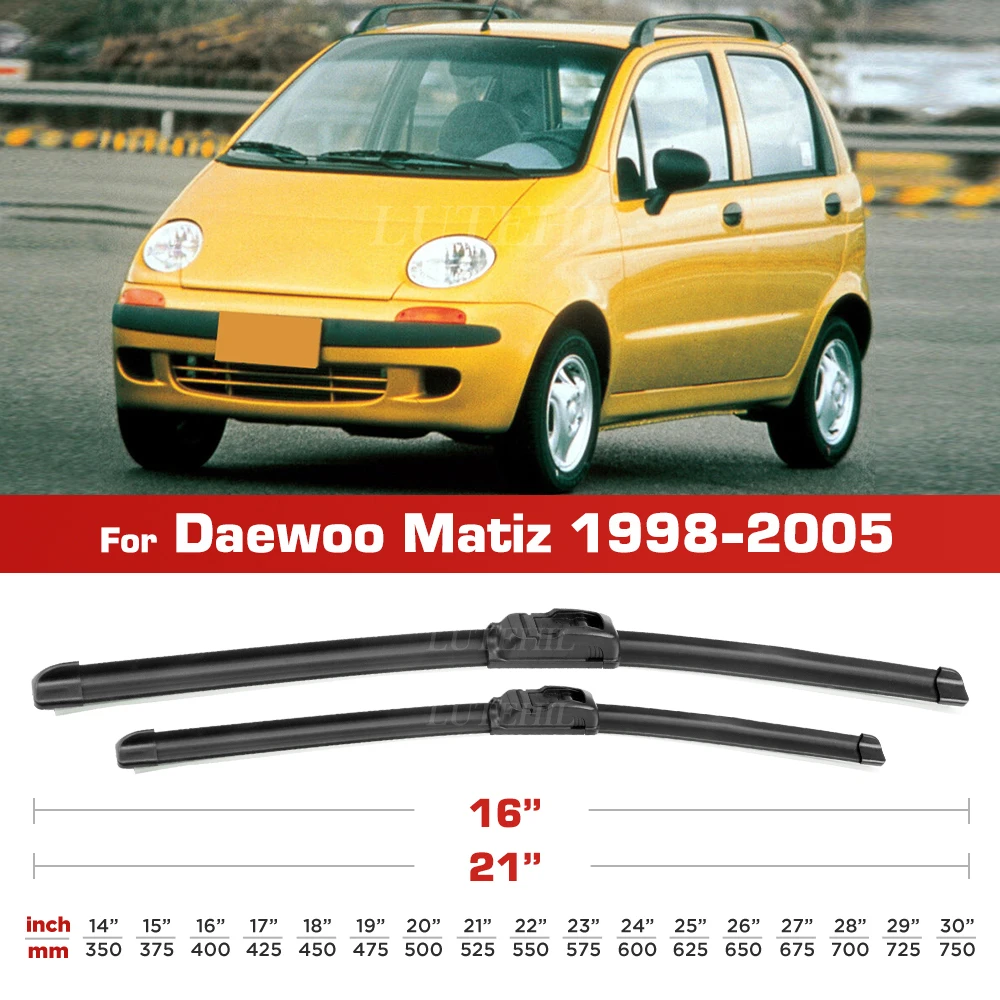 ممسحة لدايو ماتيز 1998-2005 1999 2000 2001 2002 2003 2004 شفرات أمامية للزجاج الأمامي فرشاة نافذة 21 "+16"