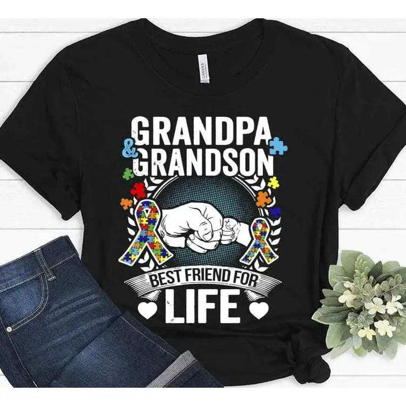 تي شيرت للتوعية بالتوحد، حفيد الجد، أفضل صديق للحياة