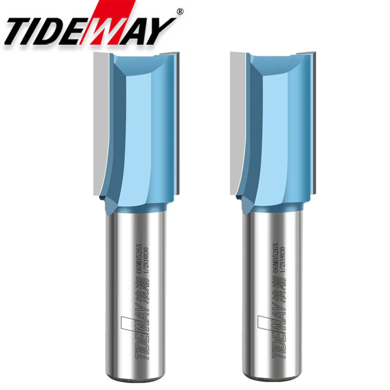 Tideway Industrial Grade Woodworking Slotting Straight Router Bit Metric Double Edge Trimming Cutter Carbide Blade CNC Bit Tools