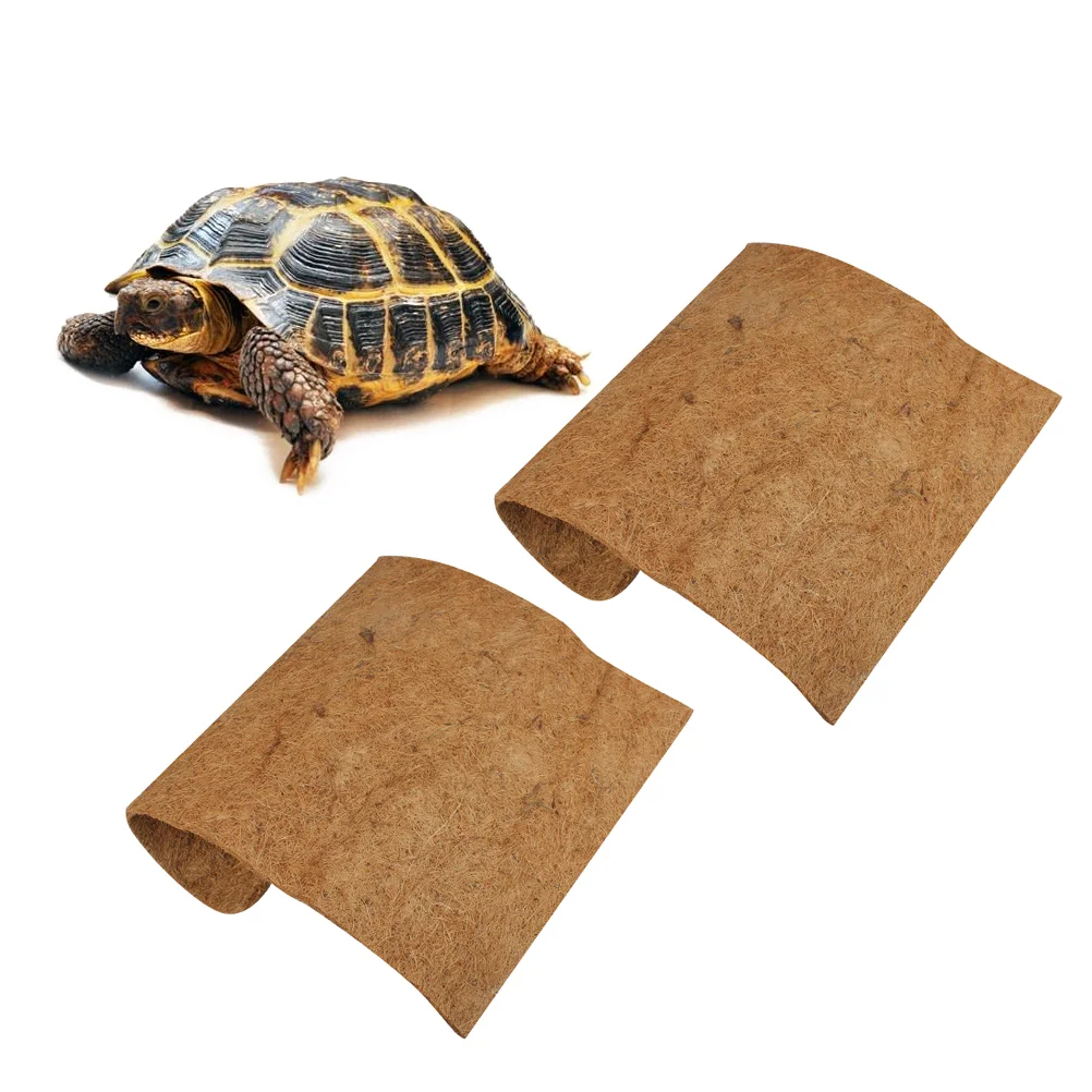 2 Pcs Hermit Crab Supplies Reptivite Turtle Animal Tortoise Pet Mat Coconut Fiber