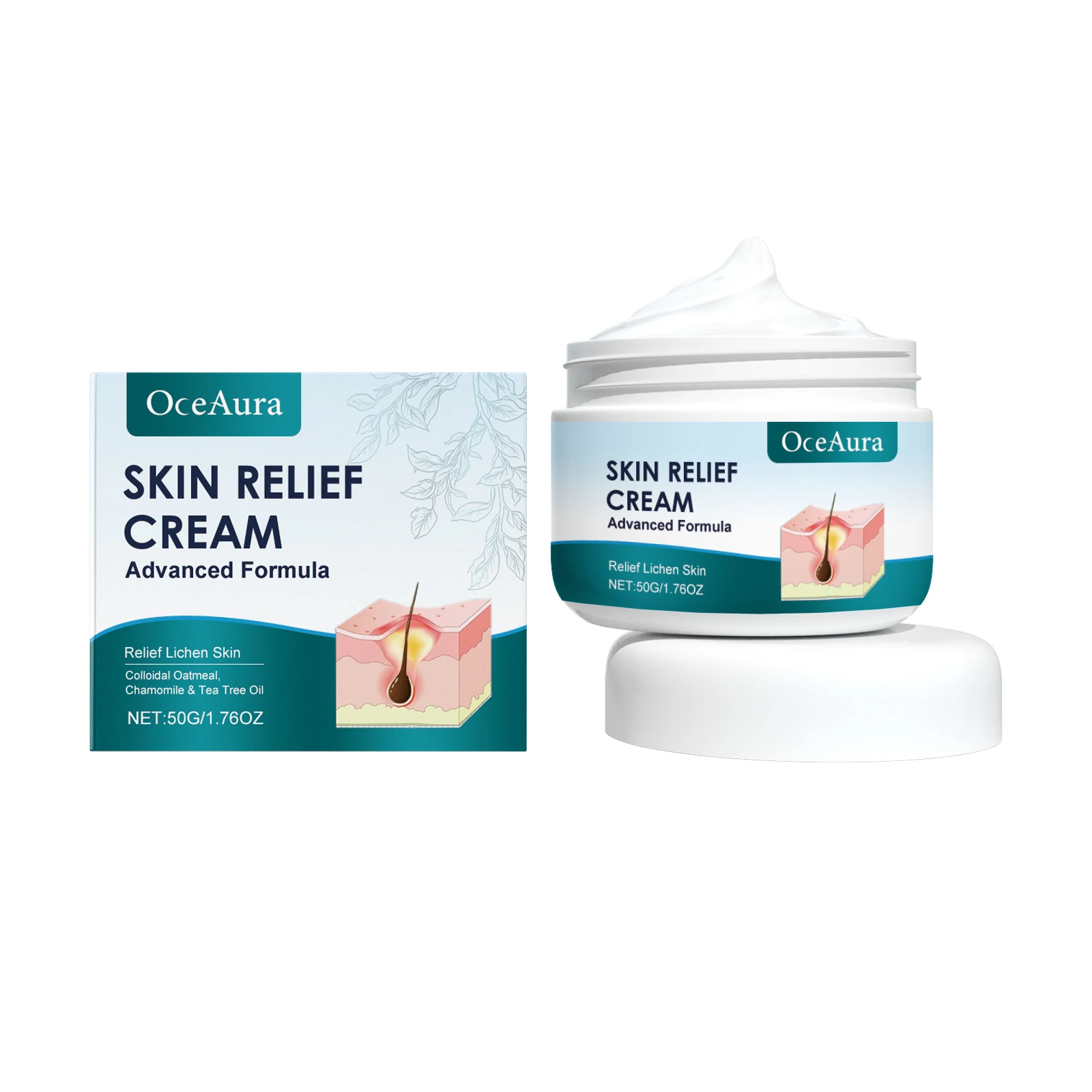 

OceAura Hair Follicle Care Cream Care Scalp Back Face Clean Repair Acne Hair Follicle Care Cream 2pcs