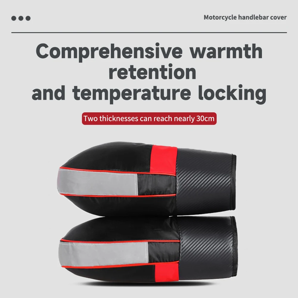 1 Pair Universal Motorcycle Gloves Bike Handle Bar Gloves Pu Leather Winter Warm Scooter Bike Windproof Handle Bar Protector image 4