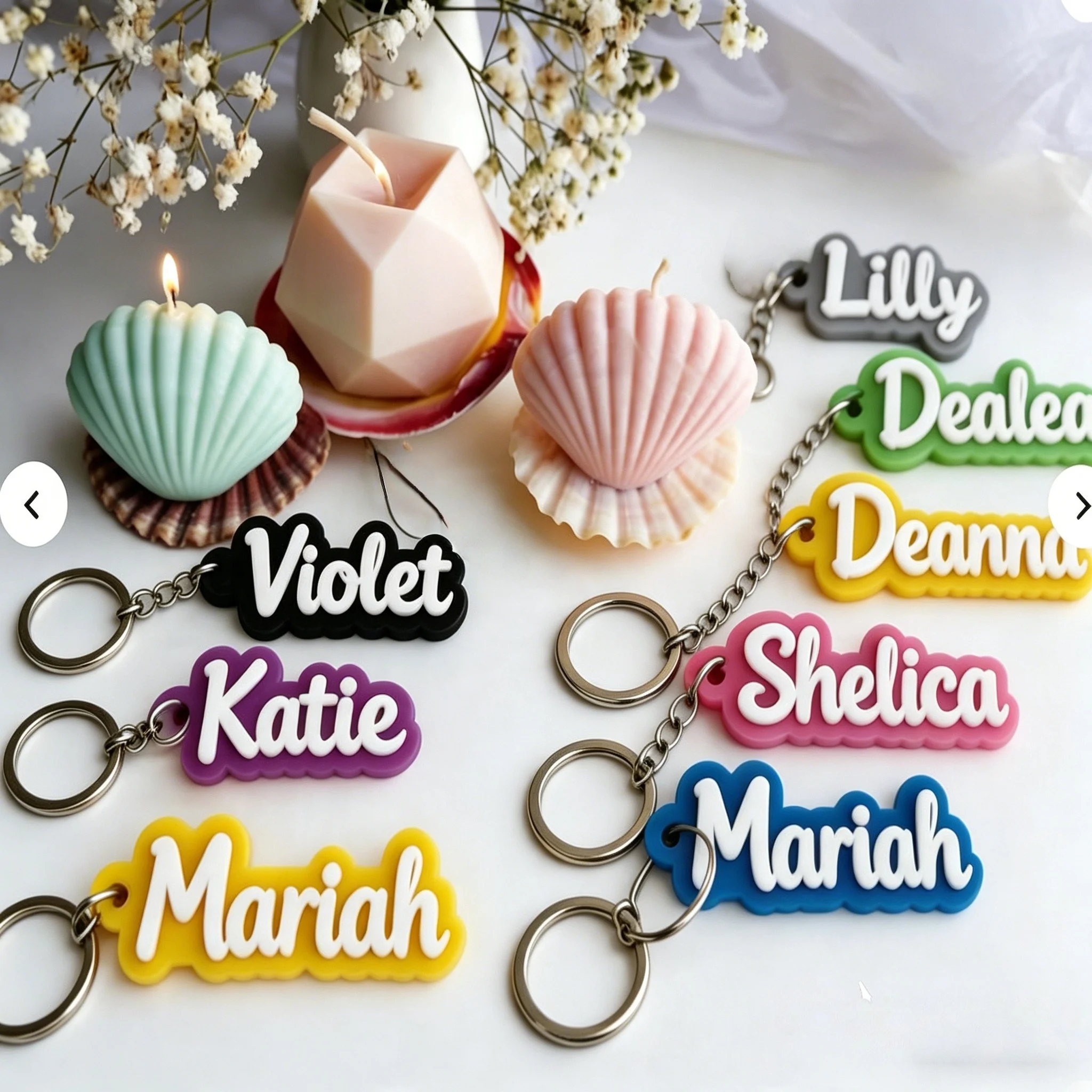 Customized Name Keychain Personalized Acrylic Key Chain Backpack Diaper Bag Lunch Box Name Label Accessories Jewelry Gift