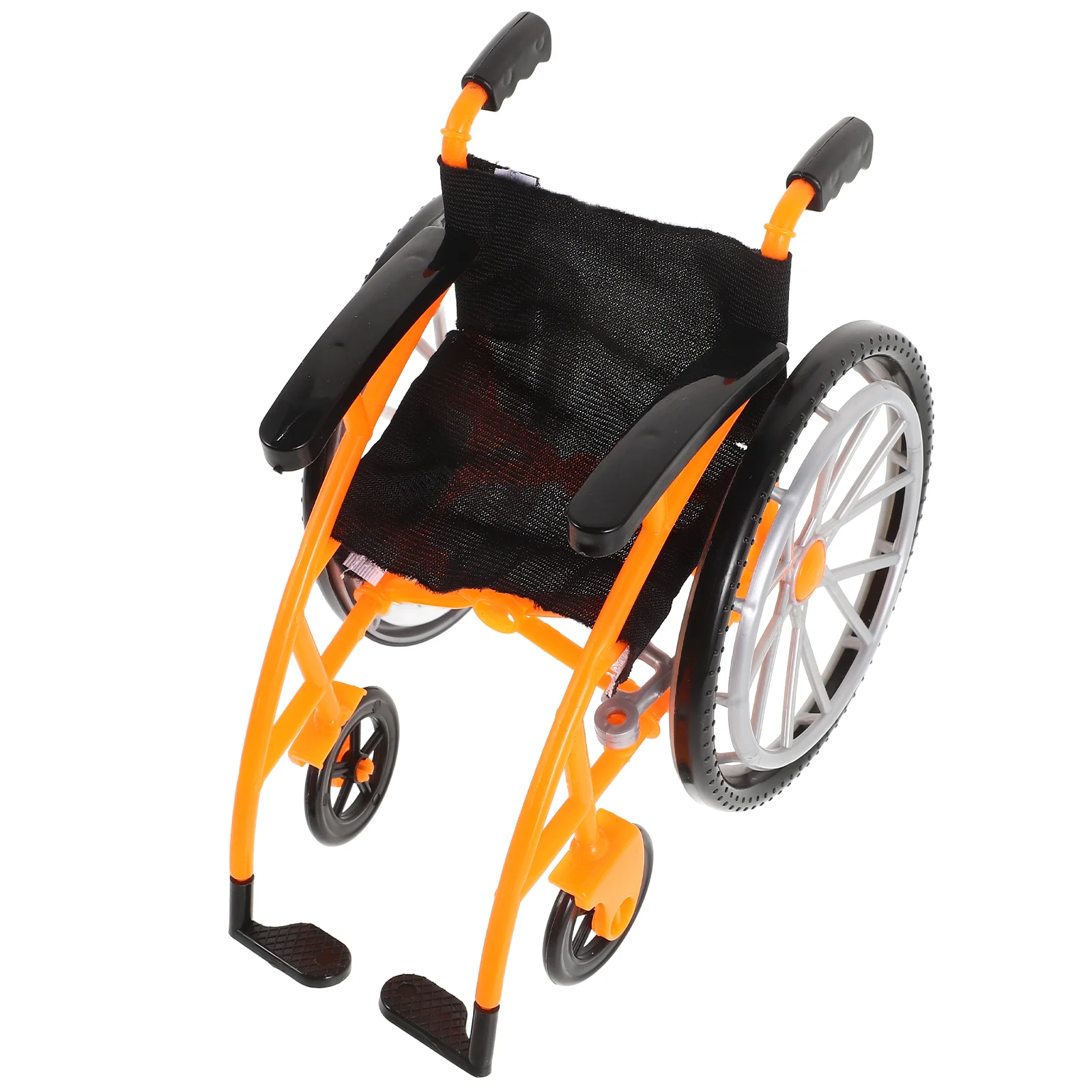 Mini silla delicada, silla de ruedas de juguete, casa de muñecas para niñas, accesorios médicos, decorar naranja