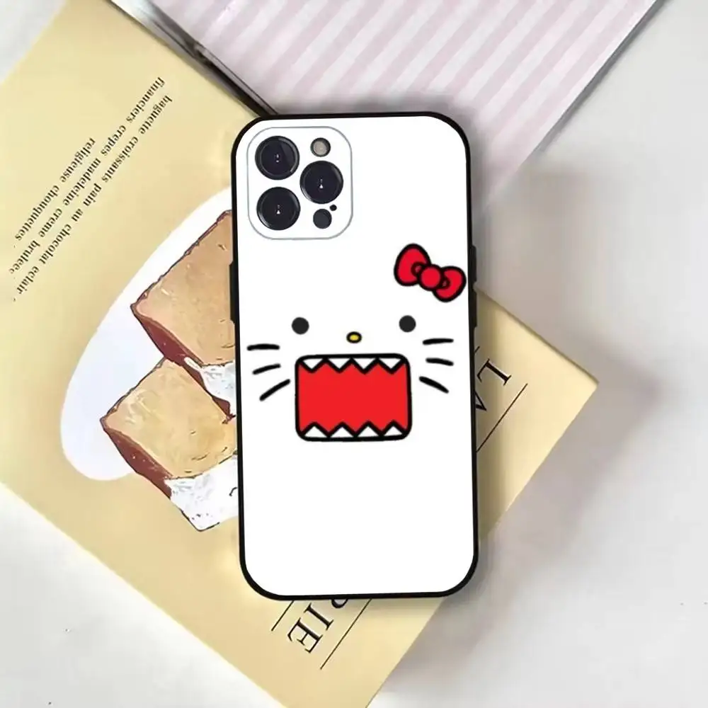 Bonito domo kun design de moda ins capa de telefone para iphone17,16,15,14,13,12,11 plus, pro max, capa preta macia