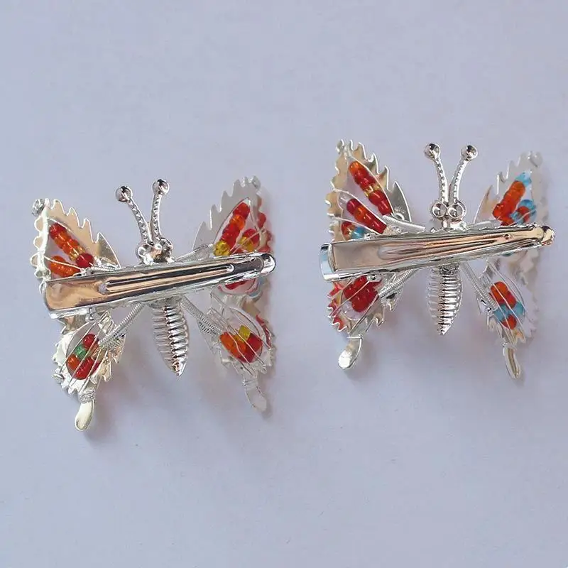 12 Stück 3D-Bewegliche Schmetterlings-Haarspangen Metall-Haarschmuck mit Beweglichen Flügeln Haarspangen für Frauen, Mädchen und Kinder – Detail 11