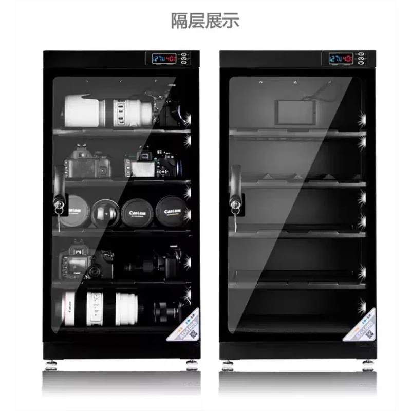 Adjustable Humidity Electronic Dry Storage Cabinet, Transparent Window Anti-Moisture Box For Camera Lens Photographic Gear